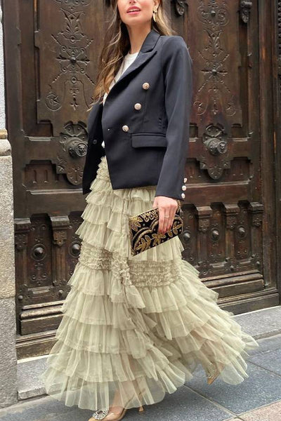 Aurora® | Gestufter Maxirock aus Tüll mit elastischem Bund von City Empress