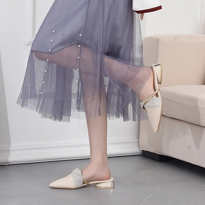 Elegante Spitzen-Zehennießer Maultiere Für Damen – Santina