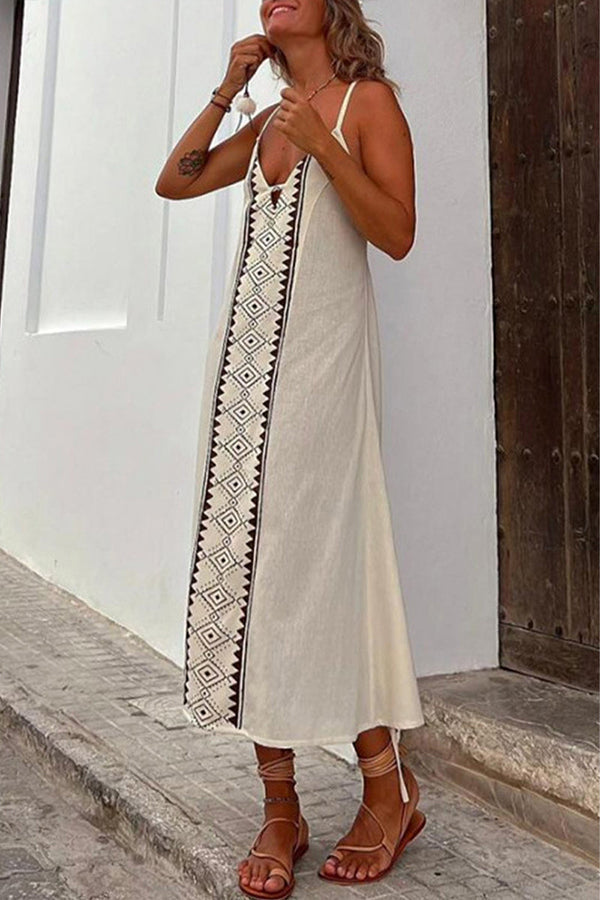 Iris® | Sexy Print Frenulum rückenfreie Kleider mit V-Ausschnitt