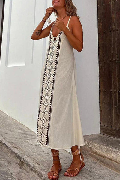 Iris® | Sexy Print Frenulum rückenfreie Kleider mit V-Ausschnitt