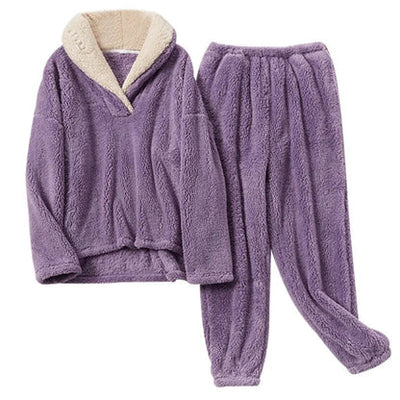 Warmes Fleece-Schlafanzug-Set für Frauen