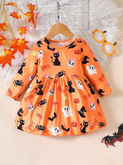 Halloween-Kleid für Baby Mädchen mit Print