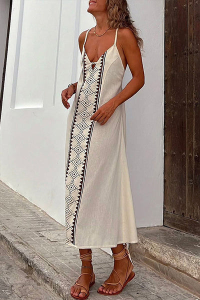 Iris® | Sexy Print Frenulum rückenfreie Kleider mit V-Ausschnitt