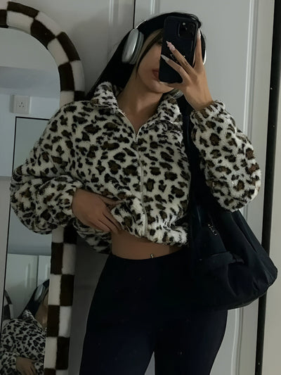 Dyna | Gemütlicher Leopard Print Hoodie für den Winter