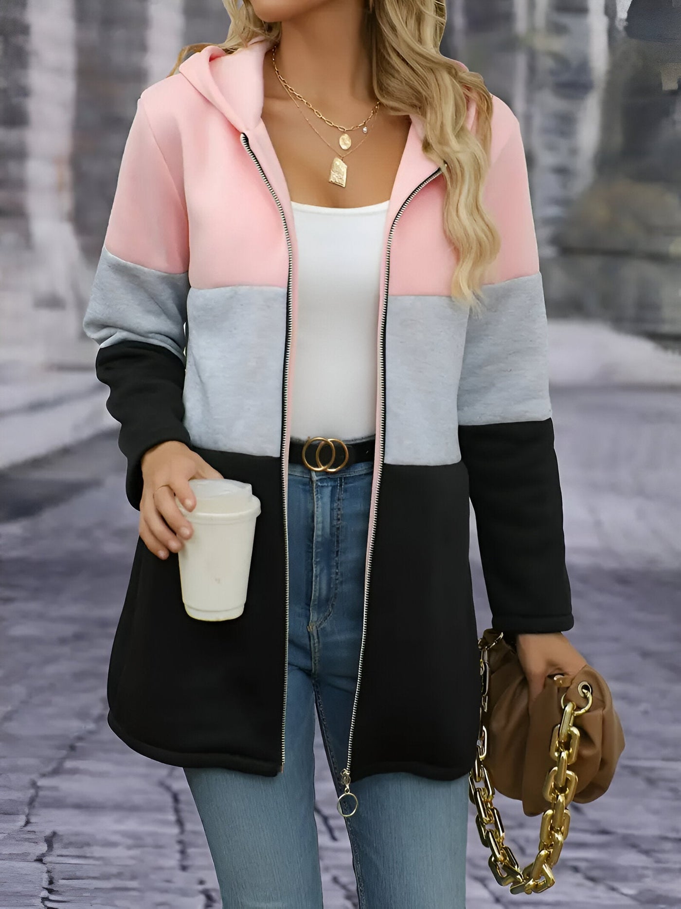 Franziska | Color Block Kapuzenjacke