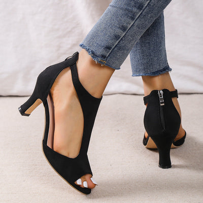 Jean – Peep-Toe Sandalen mit Reißverschluss