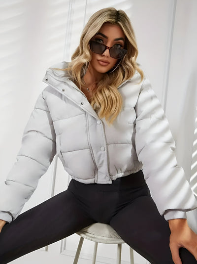 Dana | Ribbed Collar Puffer Jacket