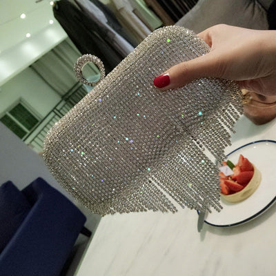 Clara – Handtasche mit fransen und strass für Damen