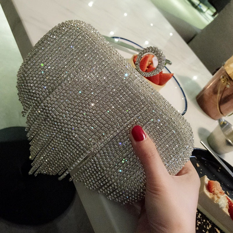 Clara – Handtasche mit fransen und strass für Damen