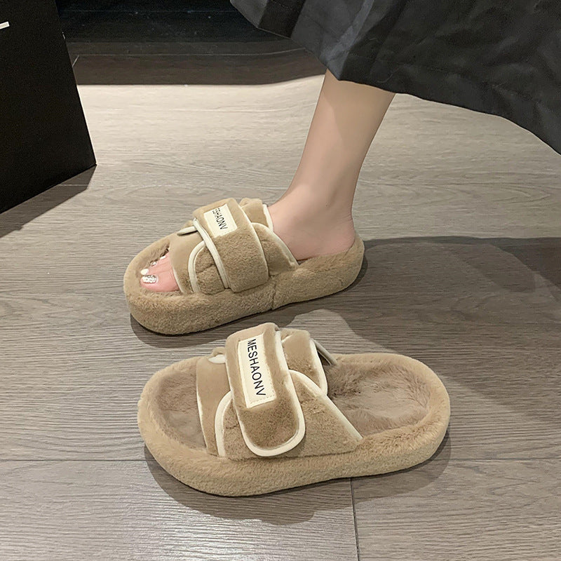 Marion – Modische Plattform-Slipper mit Klettverschluss