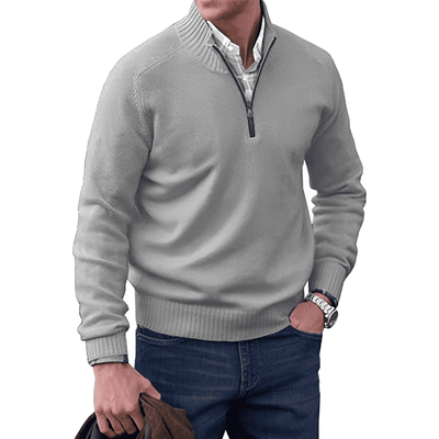 Jonas – Herrenpullover mit Reißverschluss | Eleganter Strick für Frühling