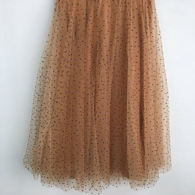 Juliet – Gepunkteter Meshrock mit hohem elastischem Bund