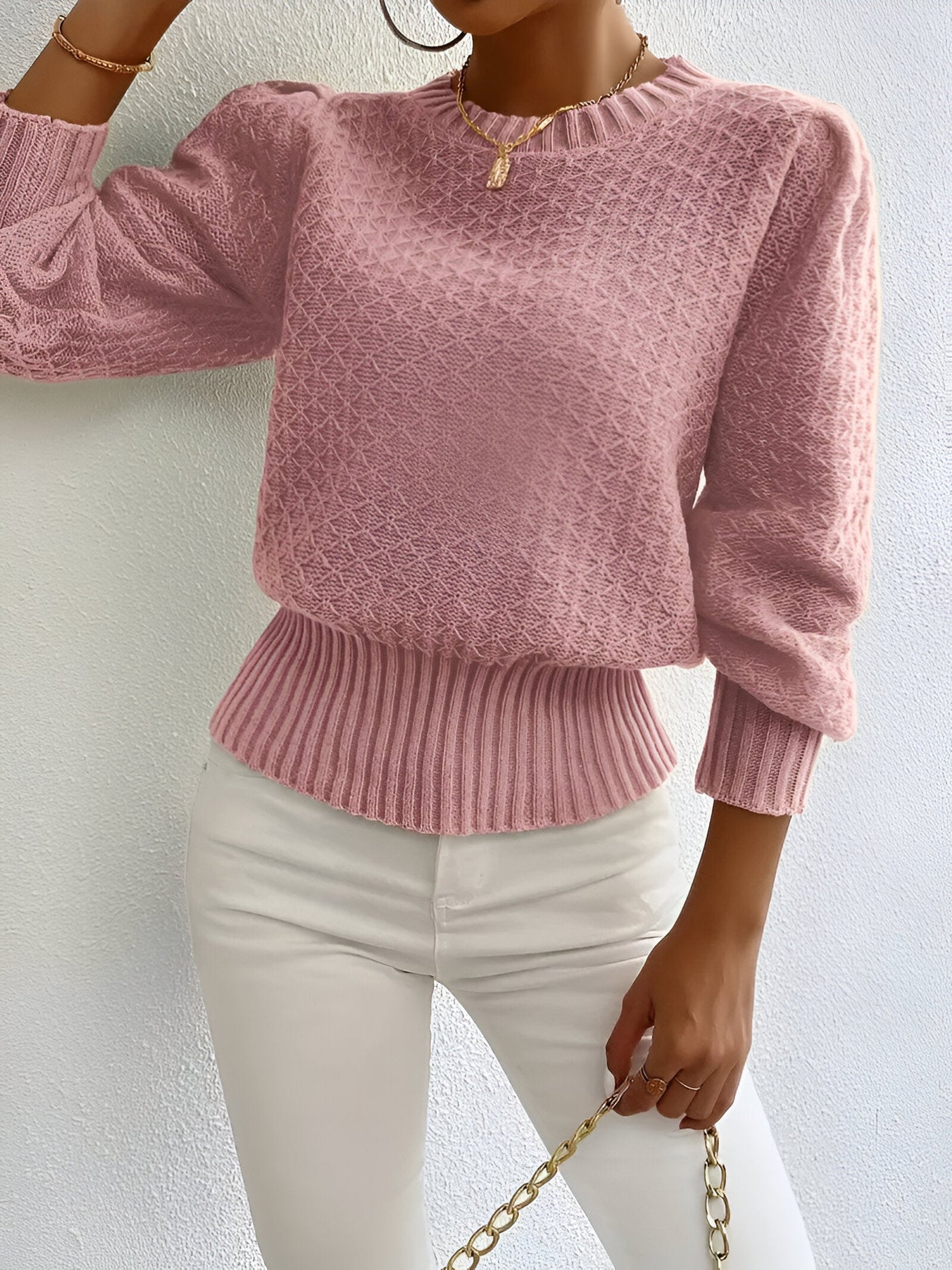 Willa | Eleganter französischer Strickpullover mit Rautenmuster