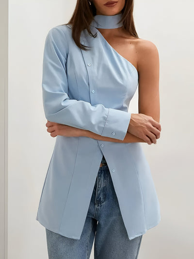 Mahenyld | Elegantes One-Shoulder Langarmshirt für Damen