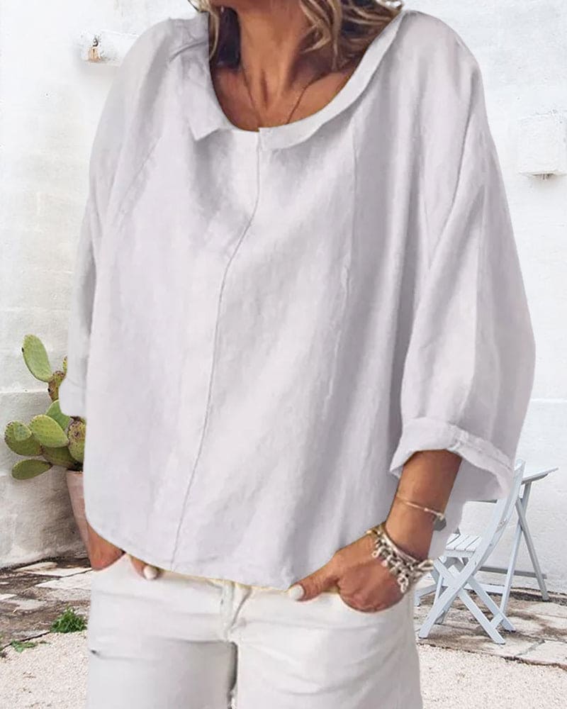 Nora - ein locker sitzendes hemd in einer einfarbigen farbe