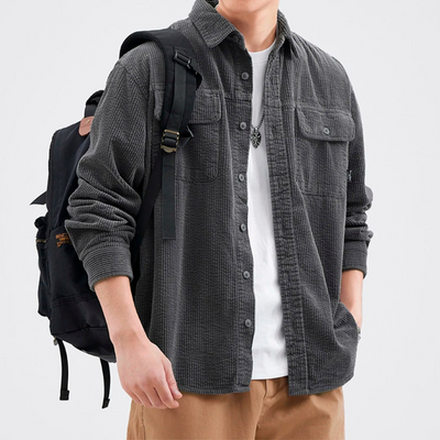 Augusto -  Herrenhemd Langarm aus Kordstoff – Bequeme Hemden für Herren, Ideal für Jede Gelegenheit