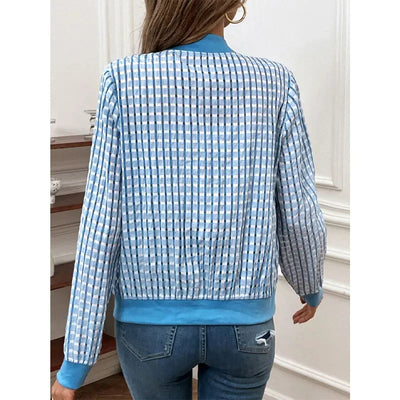 Herbstmode Karo-Strickjacke für Damen