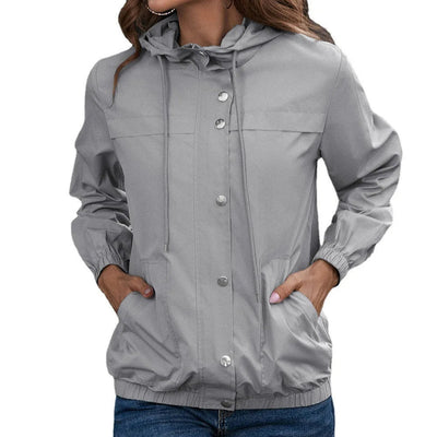 Outdoor-Regenjacke mit Kapuze für Frauen