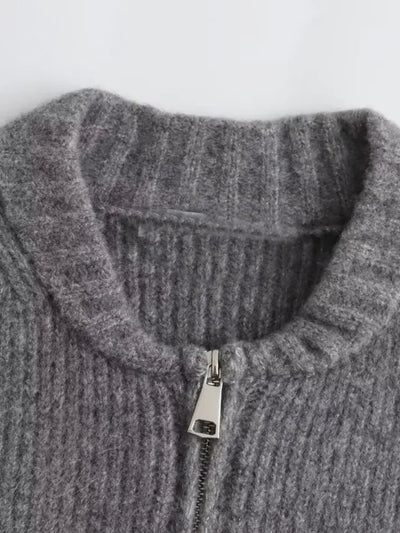 Eleganter Strick-Cardigan mit Reißverschluss für Damen