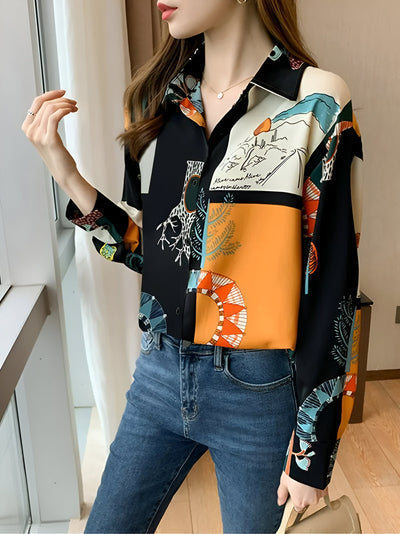 Jaslyn | Vintage-inspirierte bedruckte Bluse