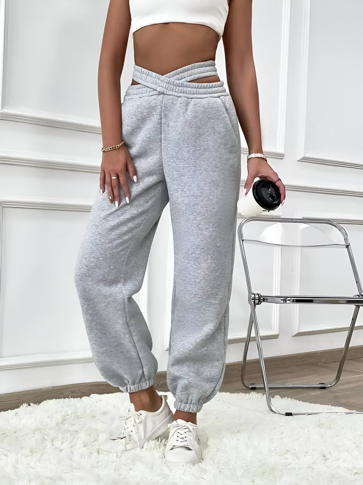 Daniela | Elegante Einfarbige Strick-Jogginghose