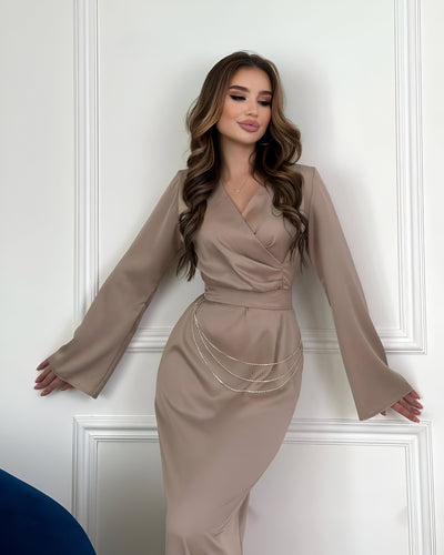 Edina | Elegantes Satin-Maxikleid