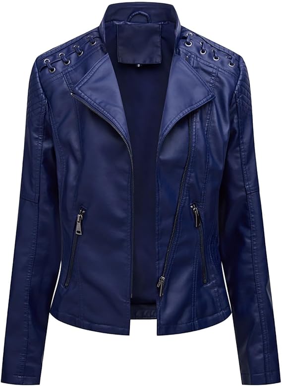 Bikerstil trifft auf feminine Raffinesse Mit der Lederjacke für Damen - Tisha.