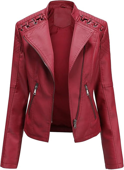 Bikerstil trifft auf feminine Raffinesse Mit der Lederjacke für Damen - Tisha.