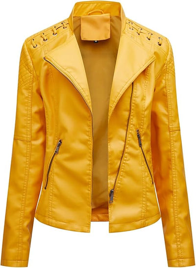 Bikerstil trifft auf feminine Raffinesse Mit der Lederjacke für Damen - Tisha.