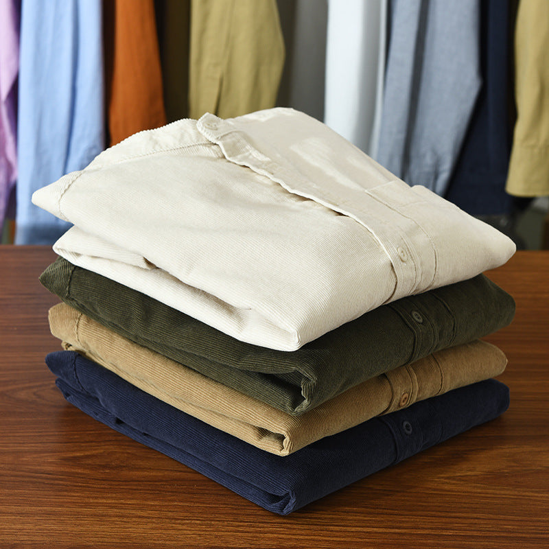 Stewart – Lässiges Cordhemd mit langen Ärmeln