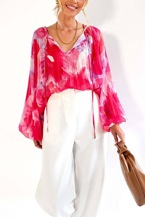 Louise® | Neues Herbst- und Winter-Temperament-V-Ausschnitt-bedrucktes Langarmshirt