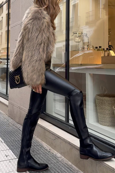 Melanie® | Lässige Hose aus Pu-Leder mit kleinem Bein