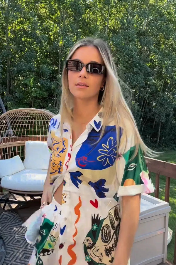 Jenny® | Lässiges zweiteiliges Set mit künstlerischem Graffiti-Print