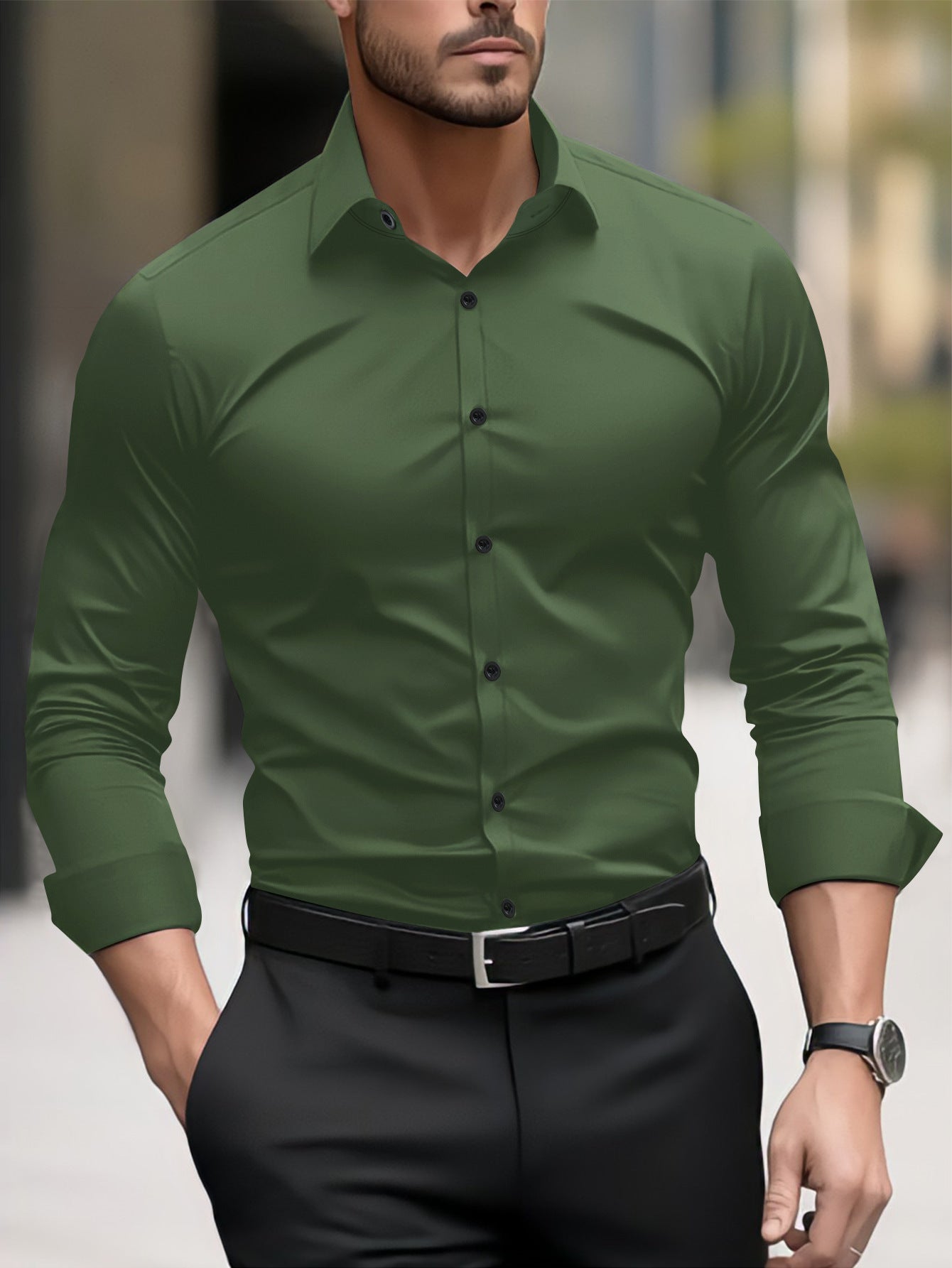 Ronnie – Langes Business-Casual-Hemd für Herren