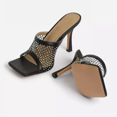 Carly – Mesh High Heels mit Rhinestones