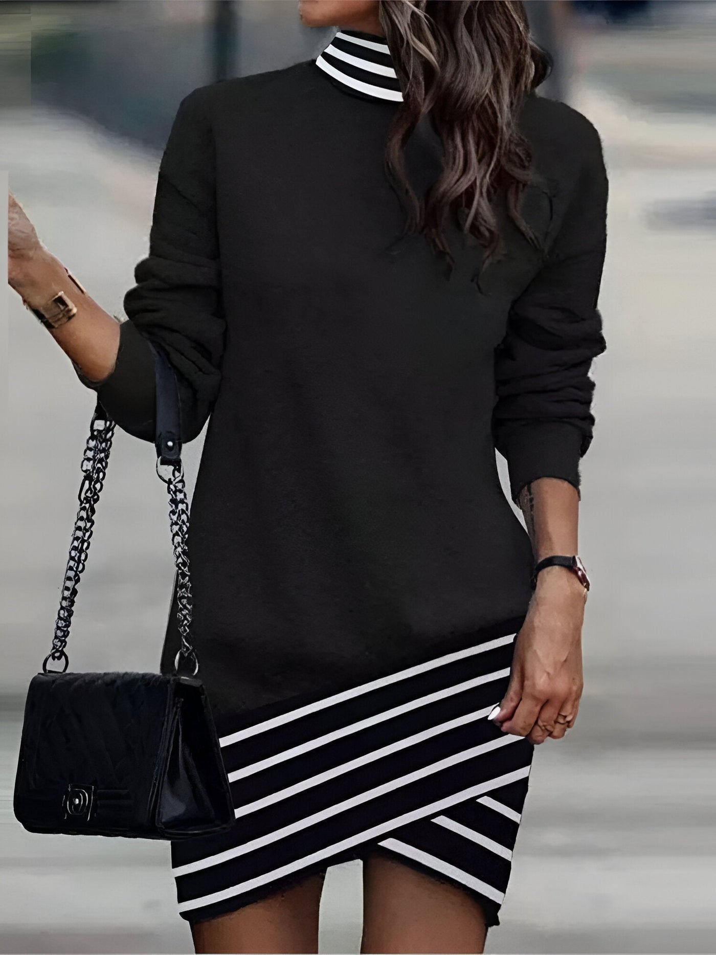 Theresa | Casual High-Collar Mini-Kleid