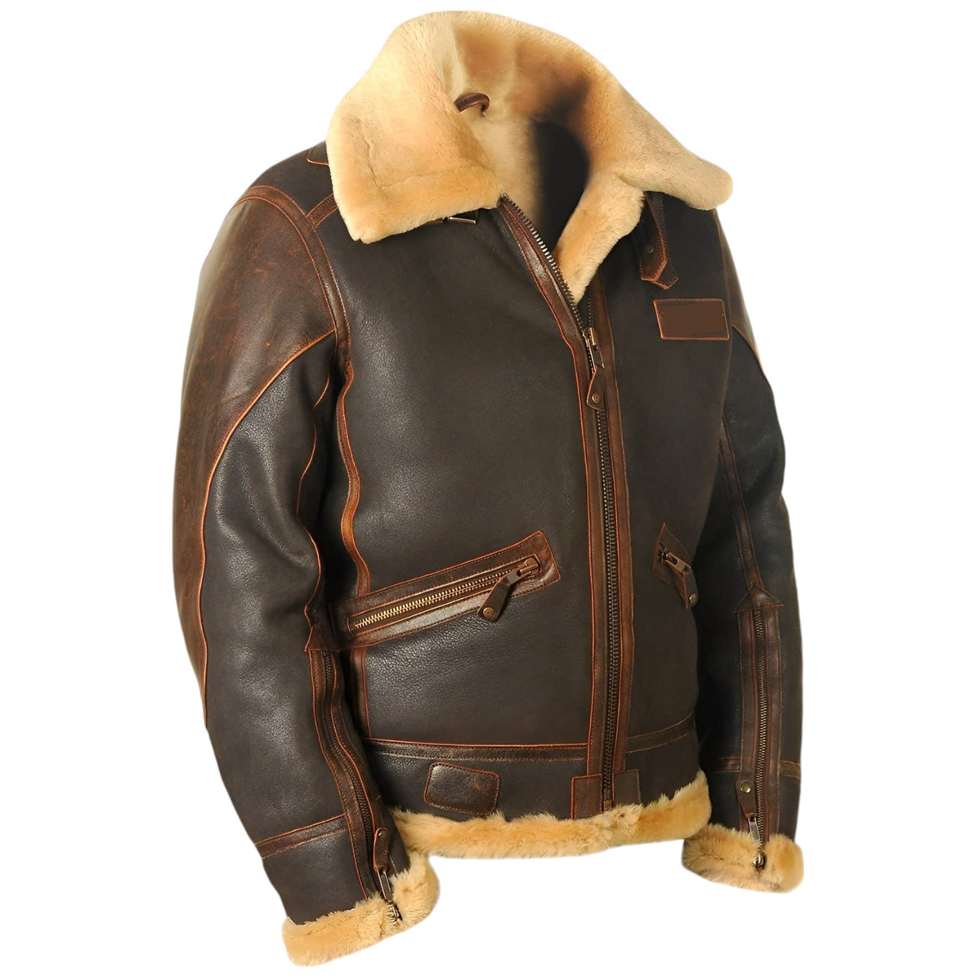 Retro-inspirierte Herrenjacke mit Innenseite aus Shearling
