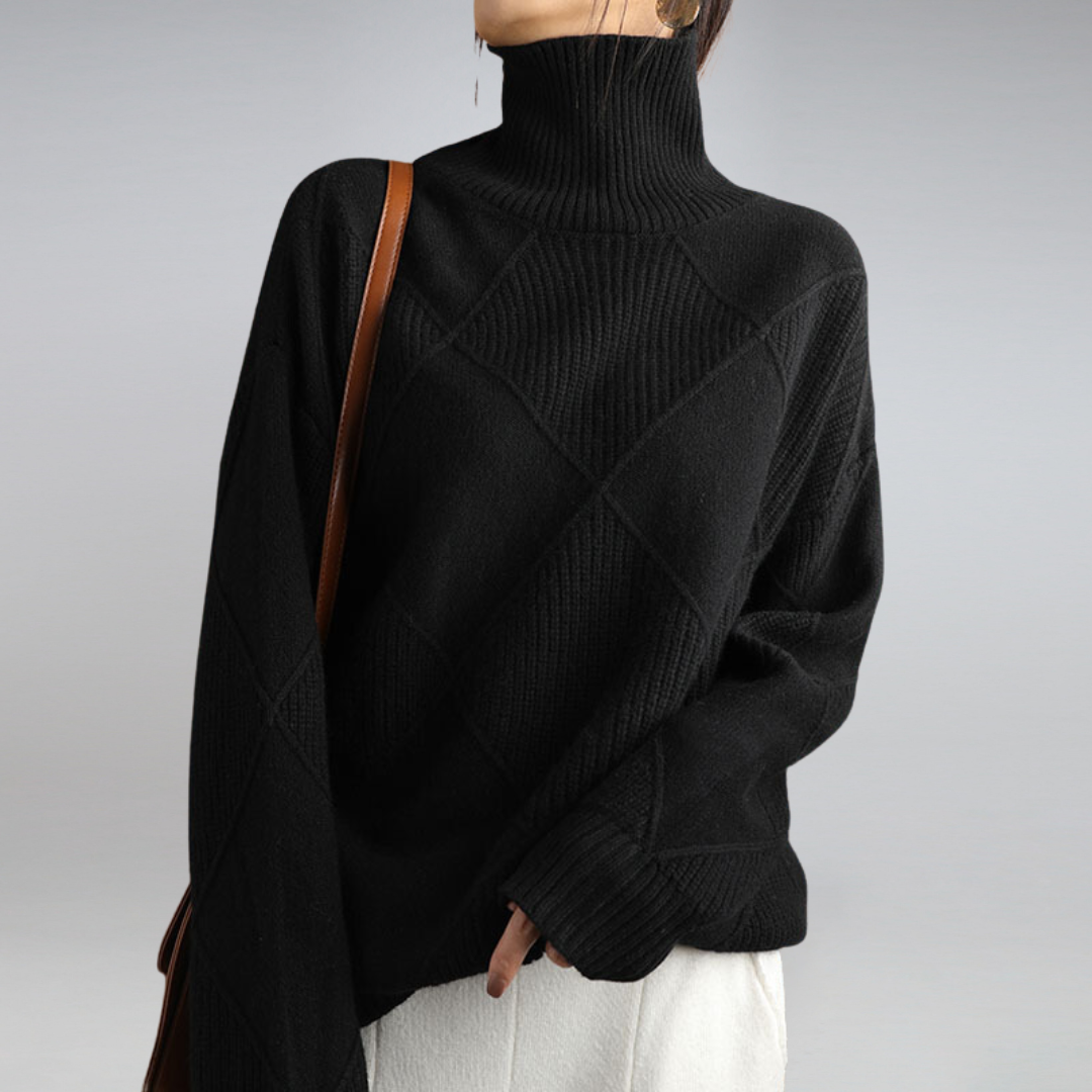 Stilvoller Damenpullover mit Diamantmuster