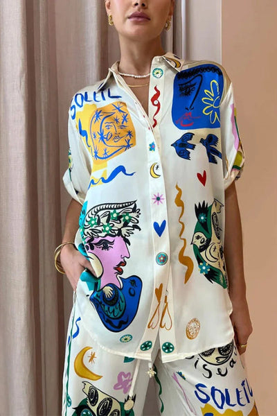 Jenny® | Lässiges zweiteiliges Set mit künstlerischem Graffiti-Print