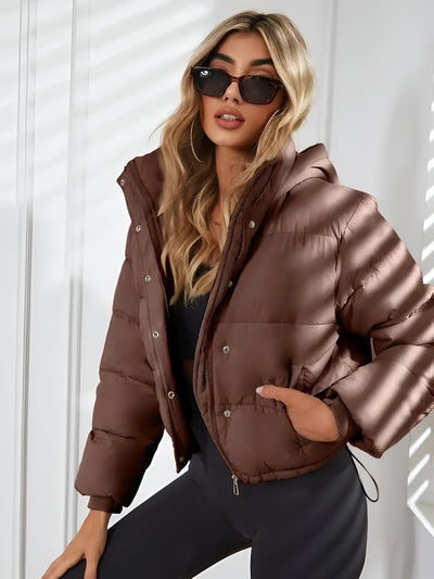 Dana | Ribbed Collar Puffer Jacket