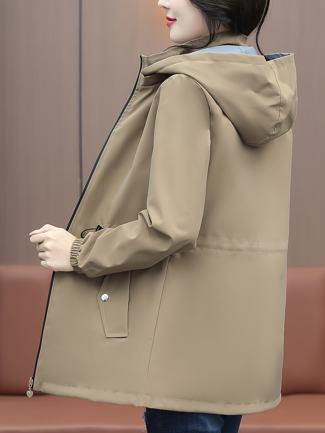 Schwarze Wendejacke mit Kapuze – Lena