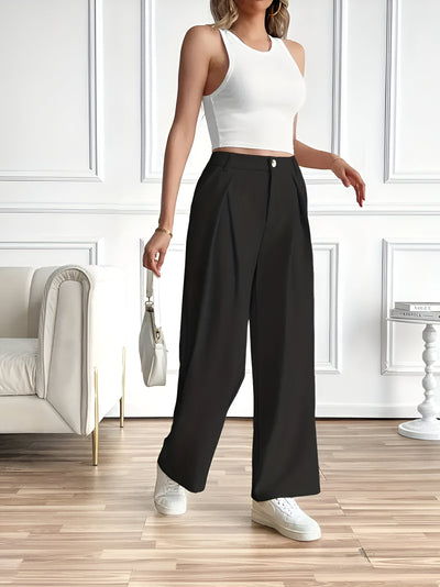 Edeltraud | Elegante Gerade-Hose mit Falten und Taschen