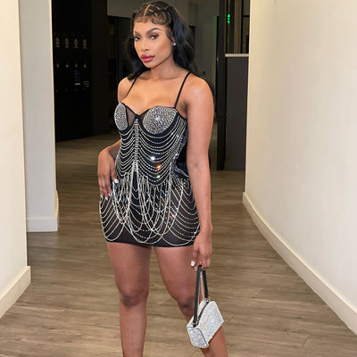 Brenda – Modisches Damenkleid mit Quasten für Partys