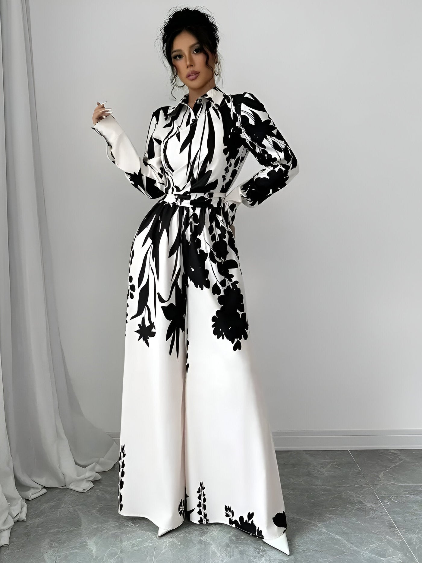 Leopoldine  | Jumpsuit mit langen Ärmeln und Gürtel