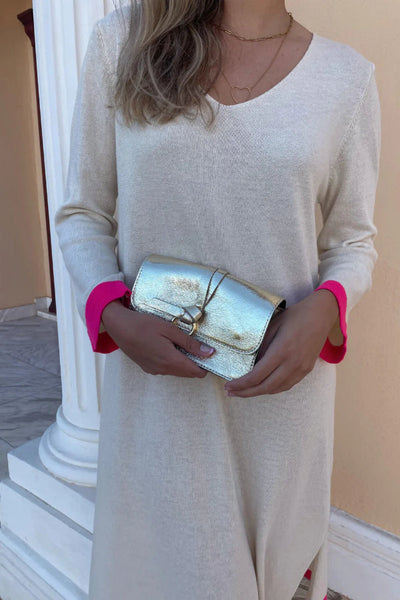 Mila® | Strickkleid mit Manschettenkombination