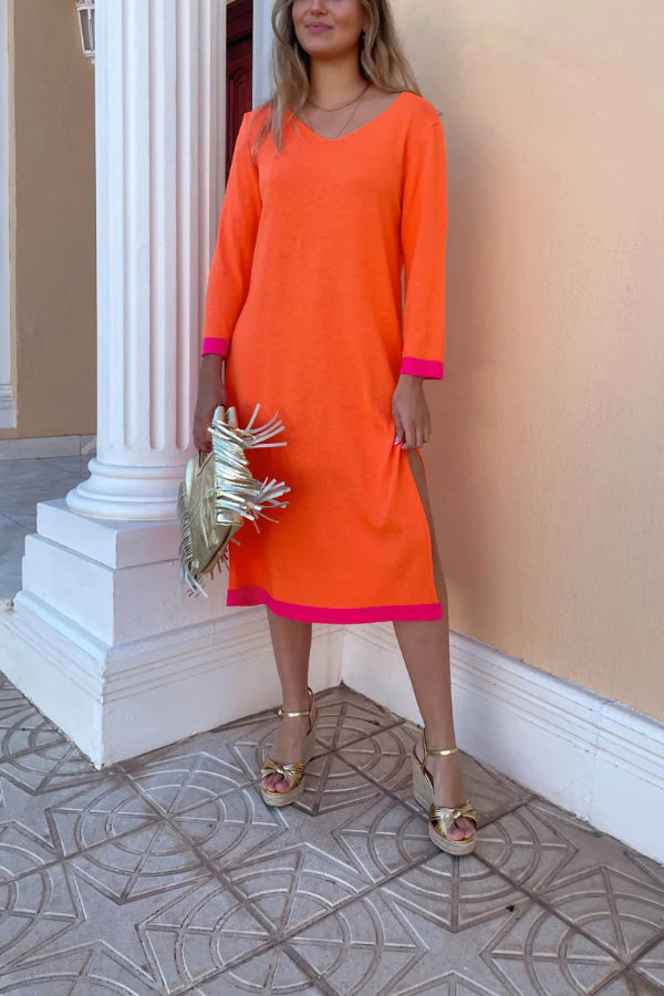 Mila® | Strickkleid mit Manschettenkombination