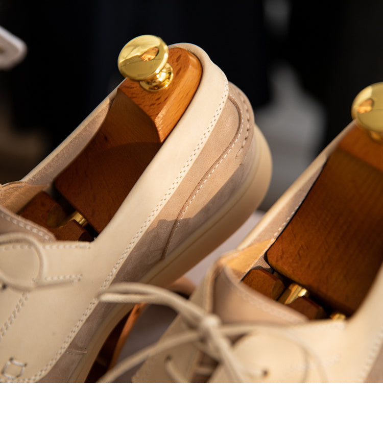 Dan – Vintage Schnür-Segelschuhe aus Hochwertigem Veganem Wildleder