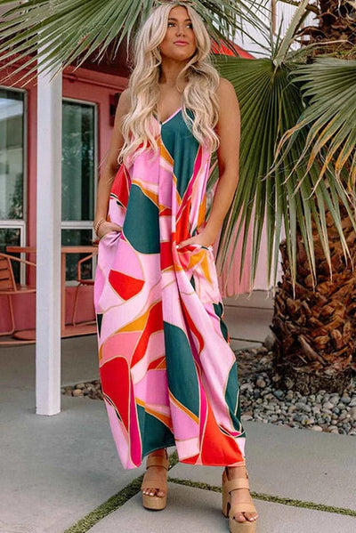Hannah® | Ärmelloses Slip-Maxikleid mit Boho-Print