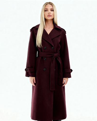 Amalia | Weinrot Trenchcoat