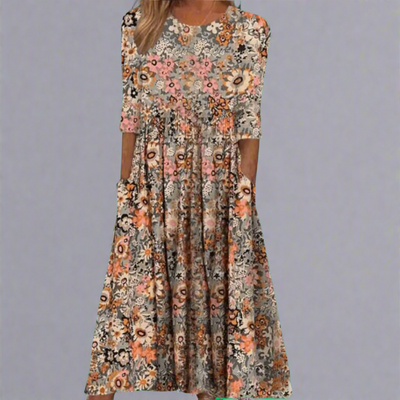 Janina| Elegantes  Festliches Damen  Blumenkleid für Frühling & Sommer